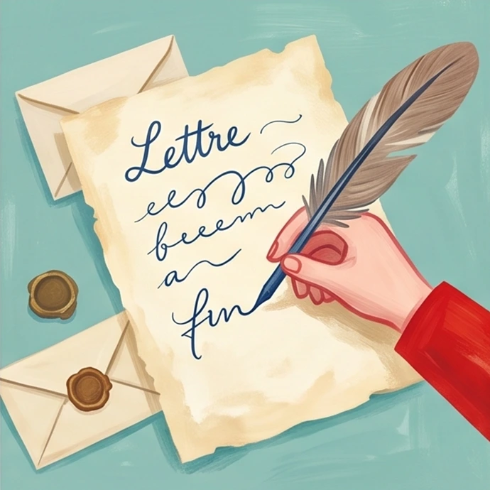 Illustration de l'écriture d'une lettre